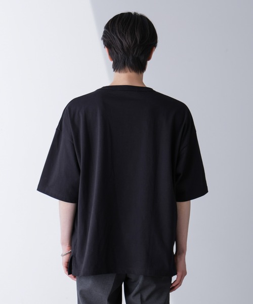 NANO universe(ナノユニバース)の「シャドープリントフットボールTシャツ 半袖(Tシャツ/カットソー・メンズ・ブラック/グリーン・L/M)」の12枚目の写真
