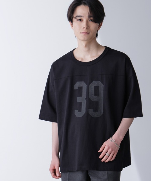 NANO universe(ナノユニバース)の「シャドープリントフットボールTシャツ 半袖(Tシャツ/カットソー・メンズ・ブラック/グリーン・L/M)」の10枚目の写真