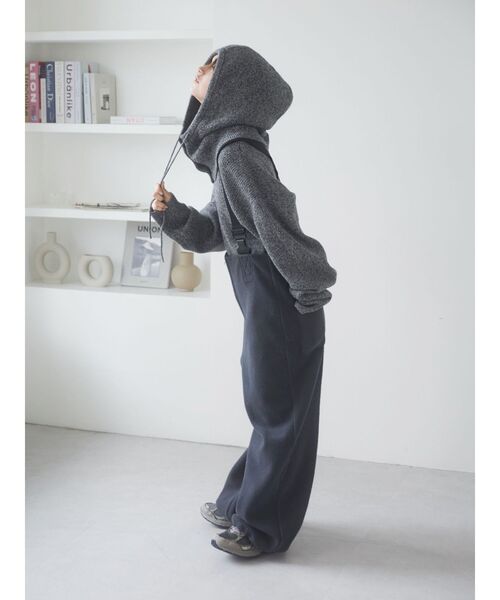 Ungrid（アングリッド）の「フードコンビメランジルーズニット（ニット/セーター・レディース・ライトグレー/チャコールグレー/ブラウン・FREE）」の7枚目の写真