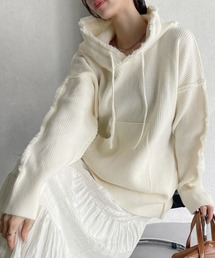 Ada.（エイダ）の「グランジ風 オーバーサイズ フーディー ニット（ニット/セーター）」