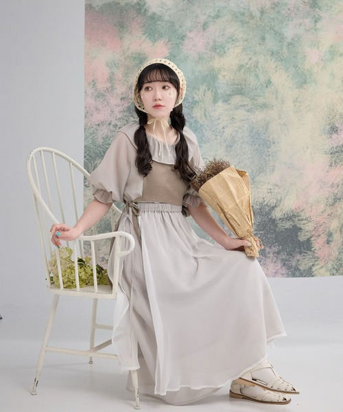 miolite(ミオライト)の「レイヤード 配色 シアー スカート miolite(スカート・レディース・ベージュ/グレー・M)」の7枚目の写真