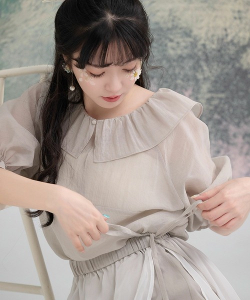 miolite(ミオライト)の「レイヤード 配色 シアー スカート miolite(スカート・レディース・ベージュ/グレー・M)」の9枚目の写真