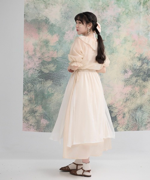 miolite(ミオライト)の「レイヤード 配色 シアー スカート miolite(スカート・レディース・ベージュ/グレー・M)」の12枚目の写真