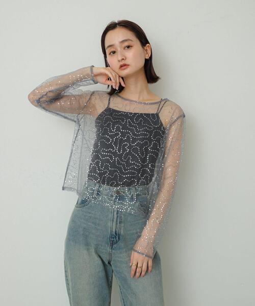 セール】スパンコールチュールトップ（その他トップス）｜SENSE OF  