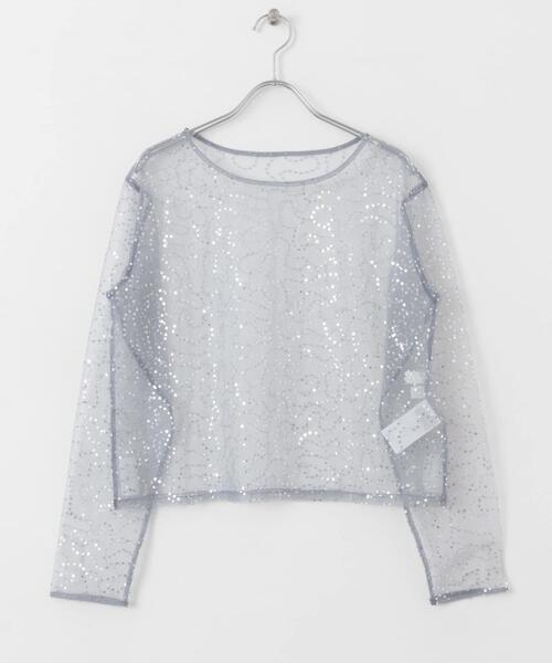 SENSE OF PLACE by URBAN RESEARCH(センスオブプレイスバイアーバンリサーチ)の「スパンコールチュールトップ(Tシャツ/カットソー・レディース・ブラック/シルバー/ゴールド・ONE)」の17枚目の写真