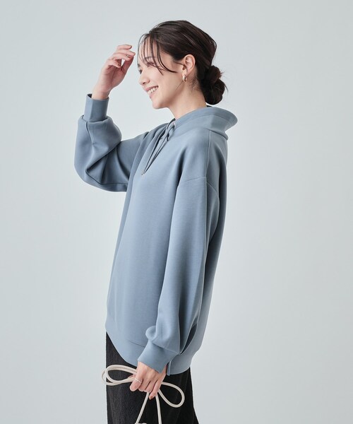 DRESKIP(ドレスキップ)の「◆【高レビュー】なめらかタッチ もちさら抜け襟トップス(スウェット・レディース・ブラック/ライトブルー/ライトグレー/ピンク系/ベージュ・02/03/04)」の19枚目の写真