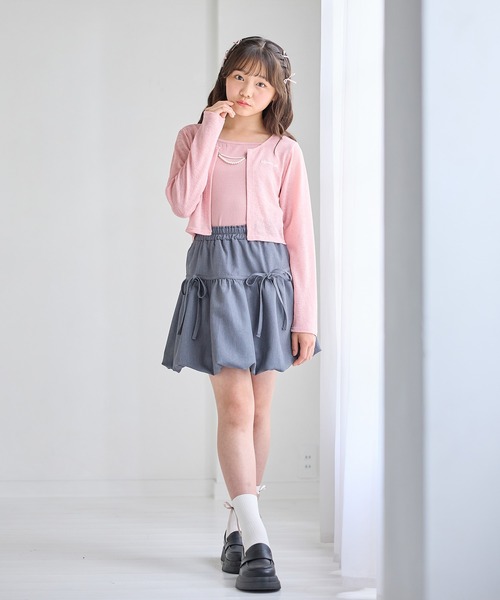 Amourire girl(アムリールガール)の「リボンバルーンスカート/バレエコア(130㎝~160㎝)(スカート・キッズ・オフホワイト/ブラック/グレー・140cm/150cm/160cm)」の17枚目の写真
