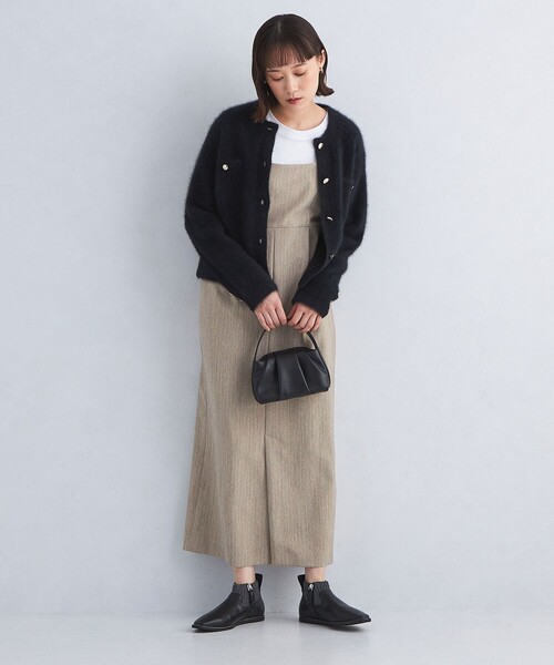 green label relaxing（グリーンレーベルリラクシング）の「［size SHORT/TALLあり］ツイードライク キャミソール ワンピース（ワンピース・レディース・ナチュラル/ダークグレー/オレンジ・FREE/SHORT/TALL）」の9枚目の写真