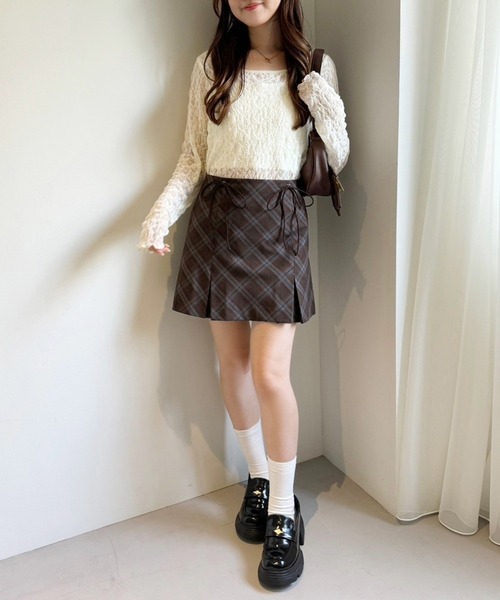 one after another NICE CLAUP（ワンアフターアナザーナイスクラップ）の「シアーアソートトップス（Tシャツ/カットソー・レディース・ブラウン系その他/アイボリー系/ホワイト/ブラック系・FREE）」の8枚目の写真