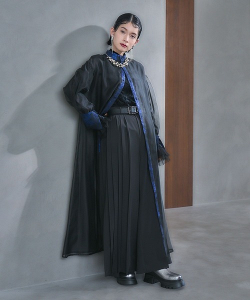 HARE（ハレ）の「【OCCASION SERIES LADIES】マルチWAYジャガードシアーワンピース＊ジャンスカ（ドレス・レディース・ブラック/ネイビー・FREE）」の19枚目の写真