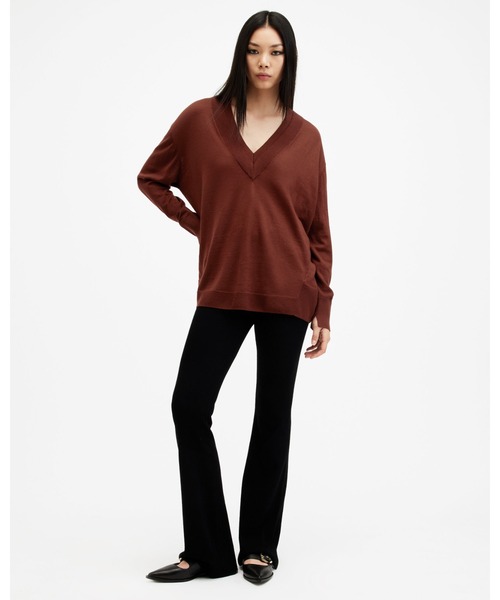 ニット セーター BERN MERINO WOOL V-NECK JUMPER | BERN メリノ ウール Vネック ニット・セーター レディース ALLSAINTS ニット セーター BERN MERINO WOOL V-NECK JUMPER