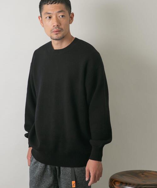 URBAN RESEARCH ROSSO MEN（アーバンリサーチロッソメン）の「『一部WEB限定カラー』綿カシミヤワイドフィットクルーネックニット（ニット/セーター・メンズ・グリーン/アイボリー/ブラック/ブルー/グレー・LARGE/MEDIUM）」の11枚目の写真