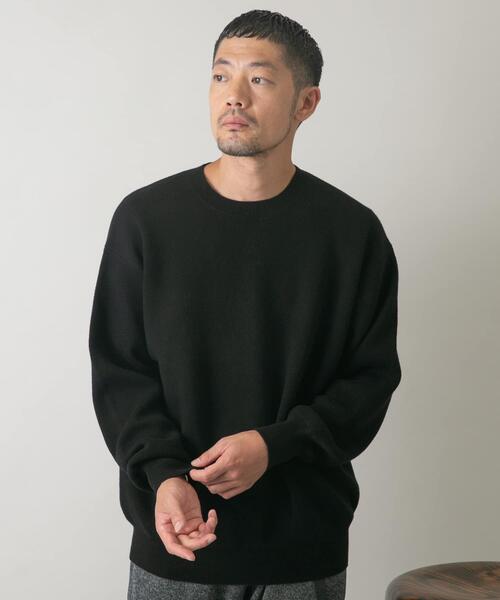 URBAN RESEARCH ROSSO MEN（アーバンリサーチロッソメン）の「『一部WEB限定カラー』綿カシミヤワイドフィットクルーネックニット（ニット/セーター・メンズ・グリーン/アイボリー/ブラック/ブルー/グレー・LARGE/MEDIUM）」の12枚目の写真
