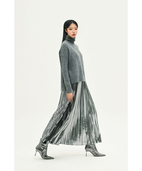 SPARK 2-IN-1 PLEATED MAXI DRESS | SPARK 2-IN-1 プリーツ マキシ ドレス・ワンピース（ワンピース）｜ALLSAINTS（オールセインツ）