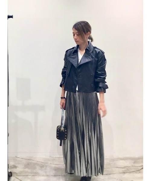 SPARK 2-IN-1 PLEATED MAXI DRESS | SPARK 2-IN-1 プリーツ マキシ ドレス・ワンピース（ワンピース）｜ALLSAINTS（オールセインツ）