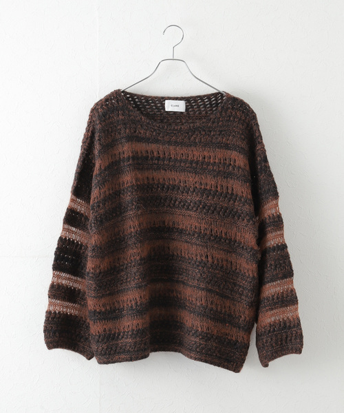 CLANE☆SHEER BORDER MOHAIR KNIT CLANE - ボーダーニットトップス- SHEER BORDER MOHAIR KNIT