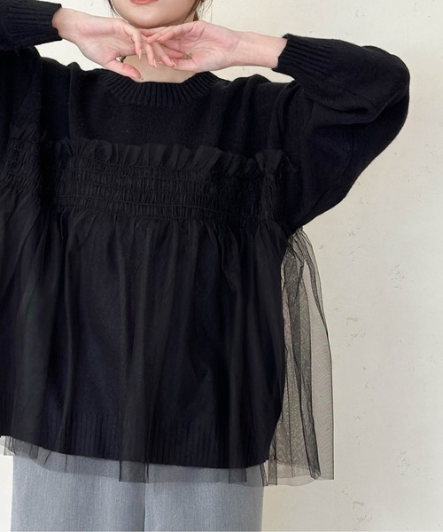 Per sist ence（パーシエンス）の「アルパカタッチ5Gチュールドッキングプルオーバー（ニット/セーター・レディース・アイボリー/ブラック/グレー/チャコールグレー・FREE）」の17枚目の写真