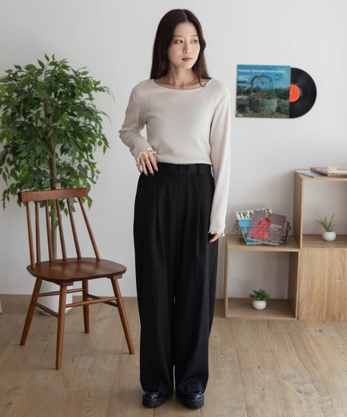 Howdy Marie(ハウディ―マリー)の「Howdy Marie ラメリブ カットソー デイリー使いにおすすめ(Tシャツ/カットソー・レディース・ピンク/アイボリー/チャコールグレー・M/L)」の22枚目の写真