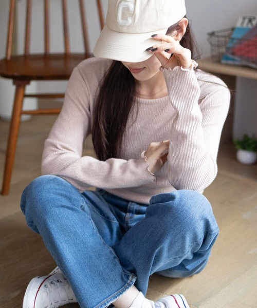 Howdy Marie(ハウディ―マリー)の「Howdy Marie ラメリブ カットソー デイリー使いにおすすめ(Tシャツ/カットソー・レディース・ピンク/アイボリー/チャコールグレー・M/L)」の13枚目の写真