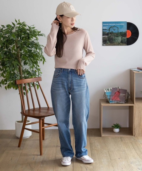 Howdy Marie(ハウディ―マリー)の「Howdy Marie ラメリブ カットソー デイリー使いにおすすめ(Tシャツ/カットソー・レディース・ピンク/アイボリー/チャコールグレー・M/L)」の21枚目の写真