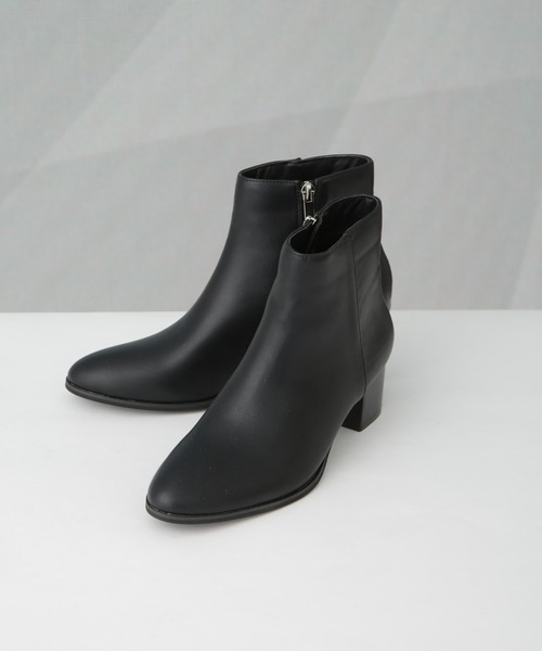 NANO universe（ナノユニバース）の「ショートヒールブーツ（ブーツ・レディース・ベージュ/ブラック・38/36/37）」の5枚目の写真