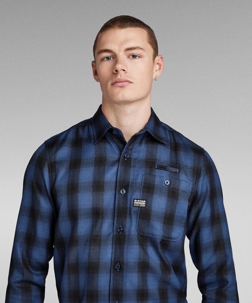 G-STAR(ジースター)の「BRISTUM 2.0 SLIM SHIRT/ミリタリーディテールチェックシャツ(シャツ/ブラウス・メンズ・チェック・SMALL/X-LARGE/MEDIUM/LARGE)」の3枚目の写真