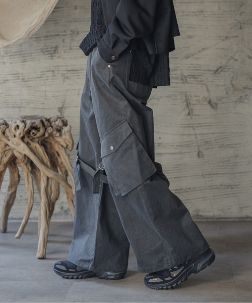 メンズパンツ casper john パンツ Casper John キャスパージョン ワイドパンツ スラックス L 黒 ブラック タック ボリューム感 ドレープ感 メンズ ゆるだぼ ストリート カジュアル モード トレンド - メルカリ