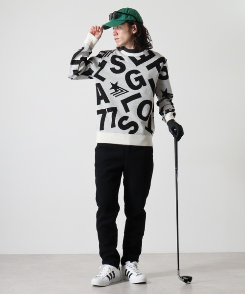 stella77golf（ステラセブンティーンセブンゴルフ）の「ｳｰﾙ混ｺﾞﾙﾌﾈｯｸｾｰﾀｰ（ニット/セーター・メンズ・ブラック/ホワイト/ネイビー/杢グレー/ブルー系・L/XL/XXL/M）」の9枚目の写真