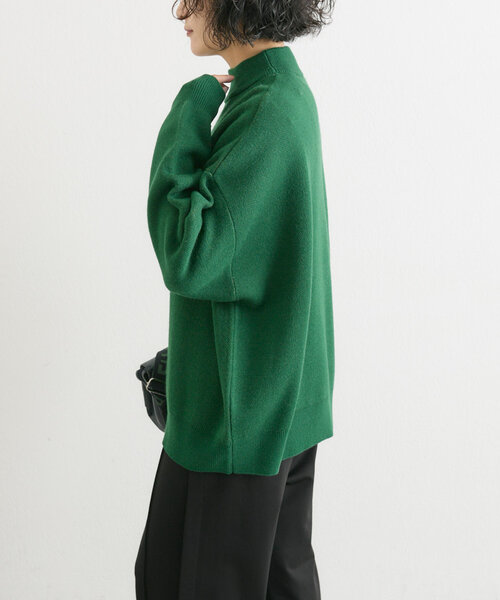 ear PAPILLONNER(イアパピヨネ)の「《手洗い可》グッドミールニット【SUM1 STYLE(スミ スタイル)】(ニット/セーター・レディース・ブラック/グリーン・FREE)」の21枚目の写真