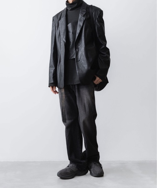 【美品】VEIN 2B テーラード ジャケット　ブラック セール】シンセティックレザー 2B JKT / SYNTHETIC LEATHER 2B JKT