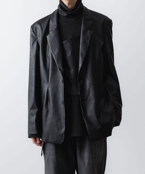 【美品】VEIN 2B テーラード ジャケット　ブラック セール】シンセティックレザー 2B JKT / SYNTHETIC LEATHER 2B JKT