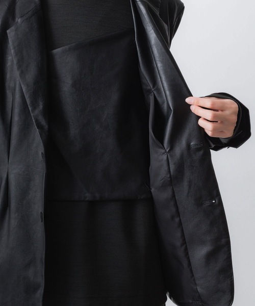 【美品】VEIN 2B テーラード ジャケット　ブラック セール】シンセティックレザー 2B JKT / SYNTHETIC LEATHER 2B JKT