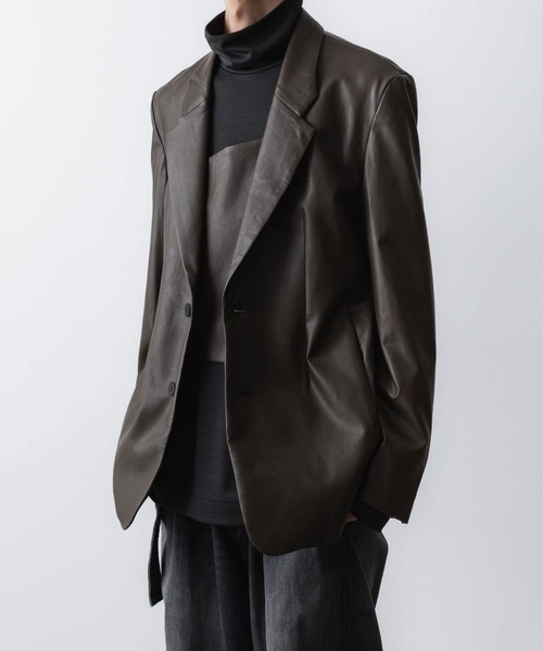 VEIN (ヴェイン)の「シンセティックレザー 2B JKT / SYNTHETIC LEATHER 2B JKT(テーラードジャケット・メンズ・ブラック/ブラウン・1/2/3)」の19枚目の写真