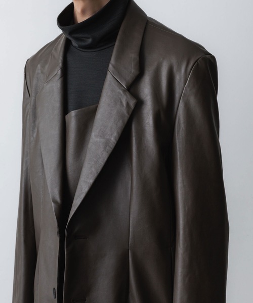 【美品】VEIN 2B テーラード ジャケット　ブラック セール】シンセティックレザー 2B JKT / SYNTHETIC LEATHER 2B JKT