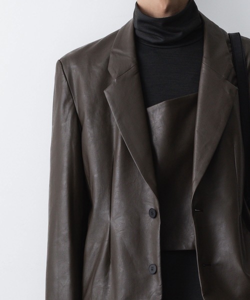 VEIN (ヴェイン)の「シンセティックレザー 2B JKT / SYNTHETIC LEATHER 2B JKT(テーラードジャケット・メンズ・ブラック/ブラウン・1/2/3)」の8枚目の写真