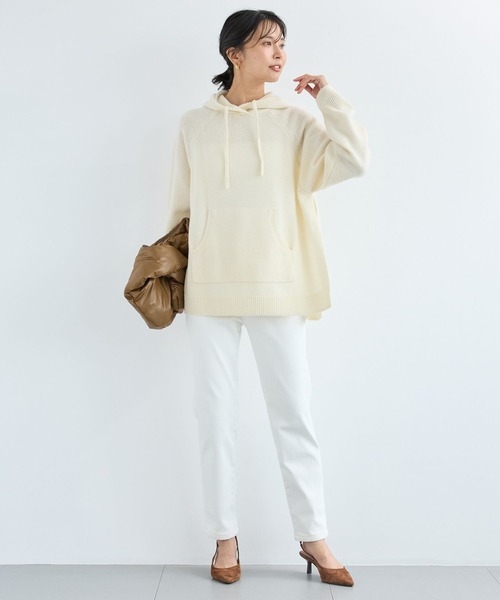 BARNYARDSTORM（バンヤードストーム）の「BARNYARDSTORM / 深スリットニットパーカー（ニット/セーター・レディース・ホワイト/グレー・FREE）」の22枚目の写真