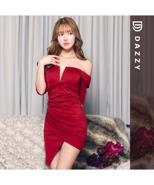 【関税込】DVF ★極上素材×美シルエット★シルク ミディドレス セール】【プチプラ高見え】谷間強調×美脚魅せ！Aライン 濃色