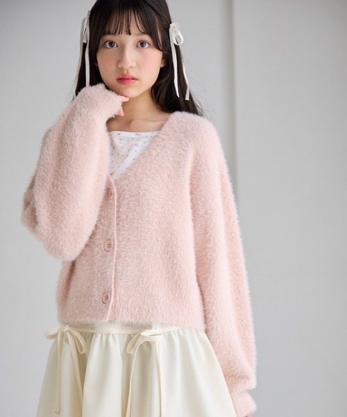 Amourire girl（アムリールガール）の「ぽわん袖カーディガン（130