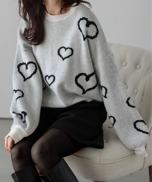 セール】ランダムハートニット（ニット/セーター）｜La-gemme