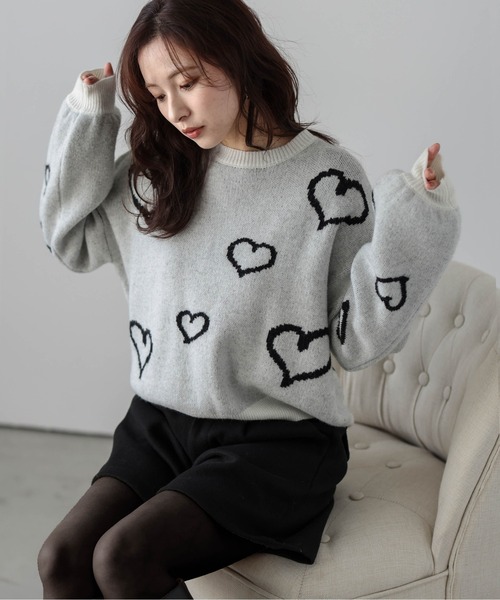 セール】ランダムハートニット（ニット/セーター）｜La-gemme