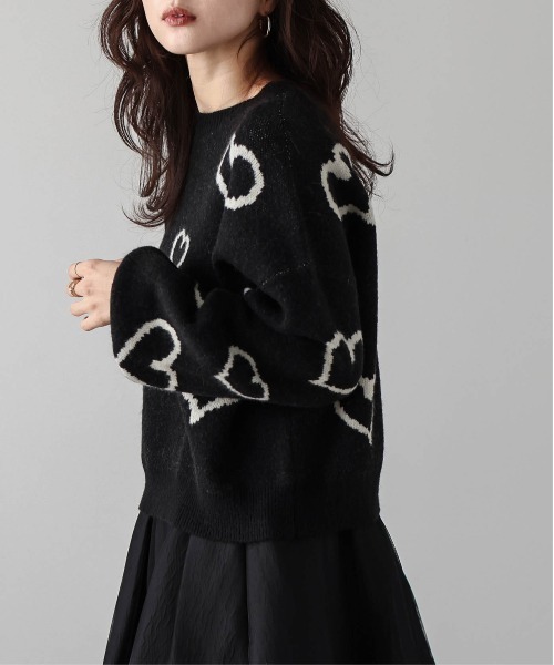 La-gemme(ラジェム)の「ランダムハートニット(ニット/セーター・レディース・ブラック/ホワイト/チャコール/モカ・フリー)」の17枚目の写真