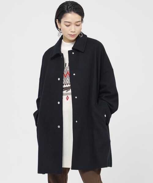 【セール】【カタログ掲載品】ウールスーパービーバーステンカラーコート（ステンカラーコート）｜EVEX by KRIZIA（エヴェックスバイクリツィア）