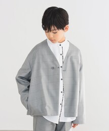 B:MING by BEAMS（ビーミングバイビームス）の「【セレモニー・フォーマル】チェック ノーカラー ジャケット（ジュニアサイズ：140～160cm）（スーツジャケット・キッズ）」