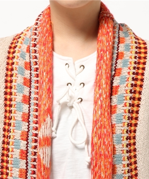 Desigual（デシグアル）の「「Desigual/デシグアル」フリンジ付エスニック風カーディガン（カーディガン/ボレロ・レディース・ベージュ・MEDIUM/LARGE/SMALL/X-LARGE）」の5枚目の写真