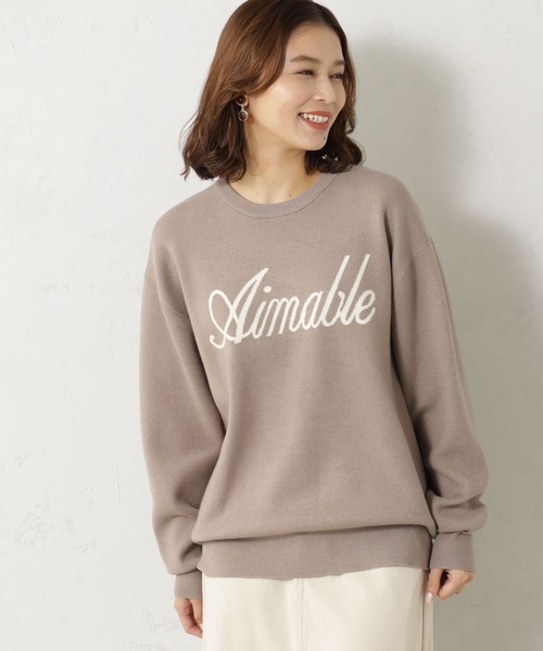 FOUND GOOD（ファウンドグッド）の「COZYロゴニットPO（ニット/セーター・レディース・ベージュ/グレー系5/グレー系8/レッド系8・L/S/M）」の2枚目の写真