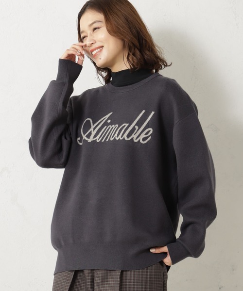 FOUND GOOD（ファウンドグッド）の「COZYロゴニットPO（ニット/セーター・レディース・ベージュ/グレー系5/グレー系8/レッド系8・L/S/M）」の3枚目の写真