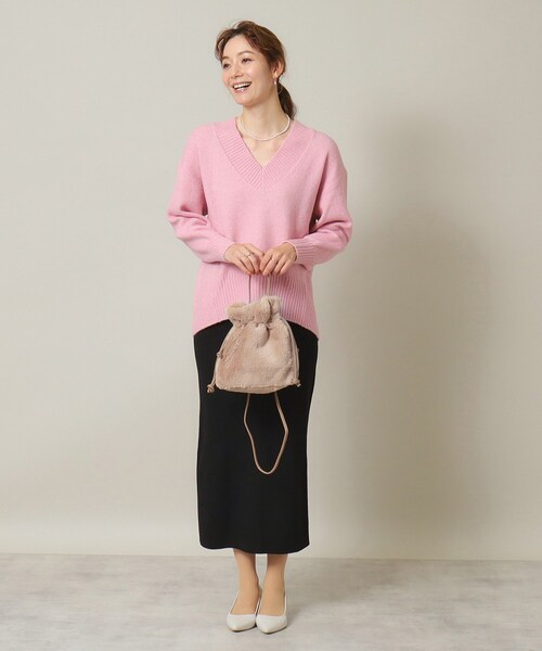 ITS'DEMO（イッツデモ）の「◆巾着2WAYファーショルダー（ショルダーバッグ・レディース・ダークグレー/ベージュ系その他4/グレー/ブラウン系・00）」の8枚目の写真