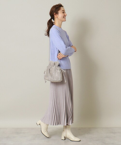 ITS'DEMO（イッツデモ）の「◆巾着2WAYファーショルダー（ショルダーバッグ・レディース・ダークグレー/ベージュ系その他4/グレー/ブラウン系・00）」の12枚目の写真