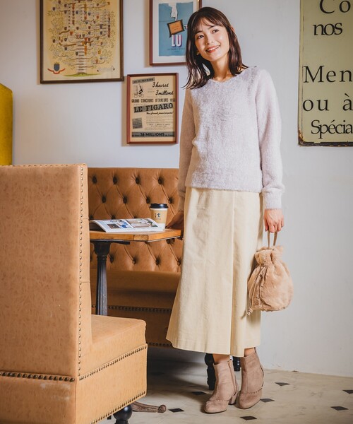 ITS'DEMO（イッツデモ）の「◆巾着2WAYファーショルダー（ショルダーバッグ・レディース・ダークグレー/ベージュ系その他4/グレー/ブラウン系・00）」の13枚目の写真