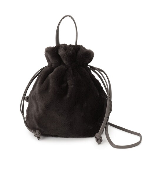 ITS'DEMO（イッツデモ）の「◆巾着2WAYファーショルダー（ショルダーバッグ・レディース・ダークグレー/ベージュ系その他4/グレー/ブラウン系・00）」の14枚目の写真